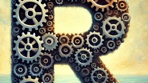 R logo made from gears